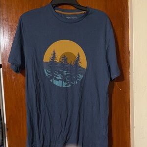 Denim & Flower Blue Nature Graphic T-Shirt